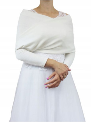 narzutka ślubna, etola, okrycie ślubne szal rękawy M/L