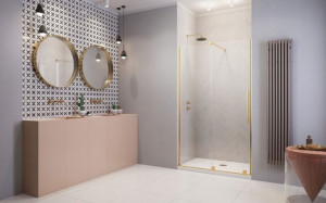 Drzwi Furo DWJ Gold 150x200 RADAWAY LEWE Złote