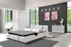 Sypialnia Luxe Szafa Komoda Łóżko 200 X 200 Cm