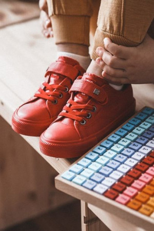 Dziecięce Skórzane Trampki BIG STAR EE374036 Czerwone