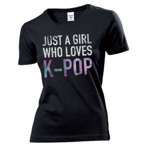 Koszulka damska Dziewczyna która kocha K-POP XXL Czarny