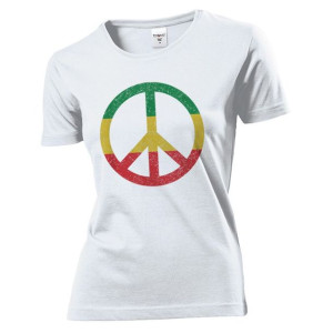 Koszulka damska PEACE LOVE Reggae Jamajka M Biały
