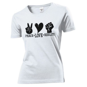 Koszulka damska PEACE LOVE Równość S Biały