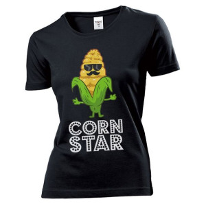 Koszulka damska Corn star kolba kukurydzy XXL Czarny