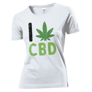 Koszulka damska I love CBD kocham CBD L Biały