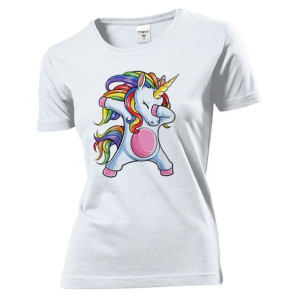 Koszulka damska Dabbing unicorn jednorożec XL Biały
