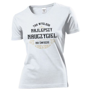 Koszulka damska Najlepszy nauczyciel na świecie M Biały