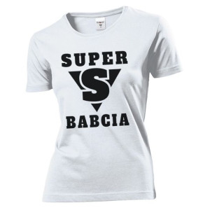 Koszulka damska Super babcia dzień Babci M Biały