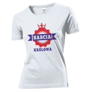 Koszulka damska Królowa babcia dzień Babci M Biały
