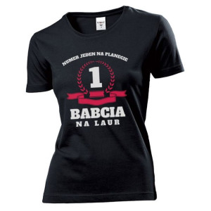 Koszulka damska Babcia na laur dzień Babci XL Czarny