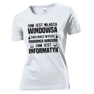 Koszulka damska Jam jest Informatyk S Biały