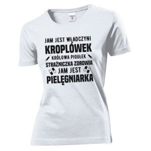 Koszulka damska Jam jest Pielęgniarka L Biały