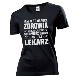 Koszulka damska Jam jest Lekarz XL Czarny