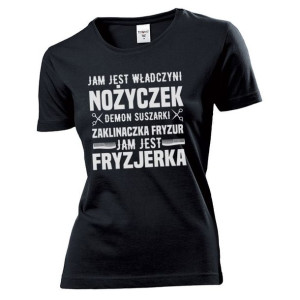Koszulka damska Jam jest Fryzjerka XL Czarny