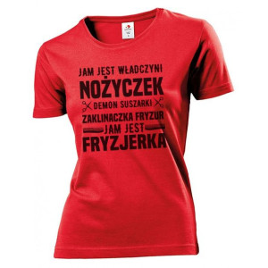 Koszulka damska Jam jest Fryzjerka L Czerwony