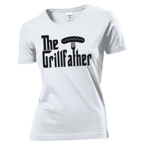 Koszulka damska The Godfather Grillfather na grila L Biały
