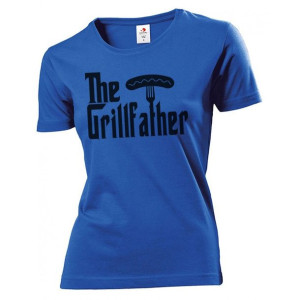 Koszulka damska The Godfather Grillfather na grila S Niebieski