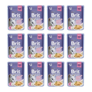 Pakiet Brit Premium Chicken Jelly Fillets Kurczak Galaretka 12 x 85 g