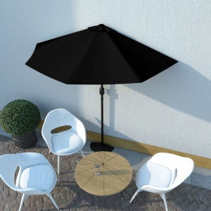 Lumarko Półparasol balkonowy, aluminiowy słupek, czarny, 270x135x245 cm