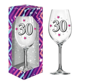 Mega Kielich do wina BROKAT URODZINY 30 LAT