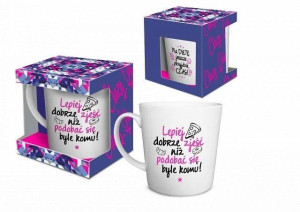 Kubek Crazy Girl - Lepiej dobrze zjeść 480ml 11cm