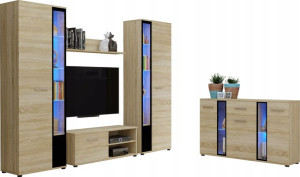 Zestaw mebli Komoda RTV Witryna Cube XL sonoma