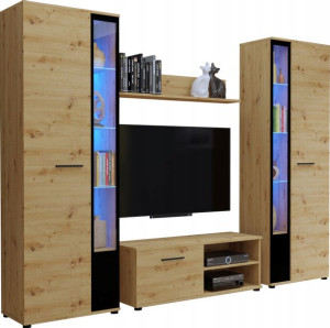 Meblościanka Komoda RTV Witryna Szafa Cube XL Dąb