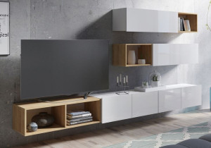 Meble Do Salonu Biały Połysk Modern 25