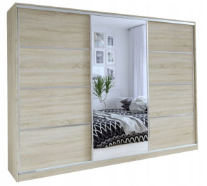 Szafa przesuwna TOP 250CM lustro szuflady Sonoma