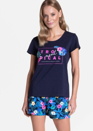 Piżama damska Henderson Tropicana granatowa