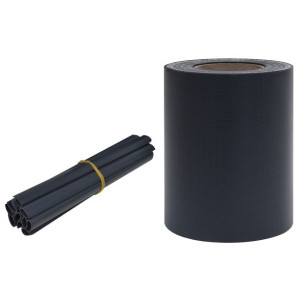 Osłony na ogrodzenie, 4 szt., PVC, 35x0,19 m, ciemnoszare, mat