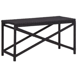 Ławka ogrodowa, 80 cm, polirattan, czarna
