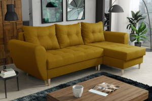 Narożnik PALERMO z funkcją spania rogówka sprężyny styl skandynawski 3 DNI