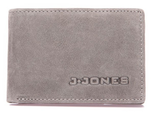 Kieszonkowy męski portfel skórzany szary J Jones RFID