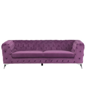 Sofa 3-osobowa welurowa fioletowa SOTRA