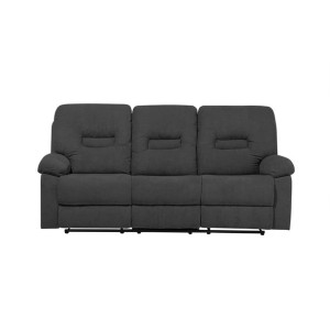 Sofa z funkcją relaksu 3-osobowa szara BERGEN
