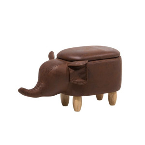 Pufa zwierzak ze schowkiem ekoskóra ciemnobrązowa ELEPHANT