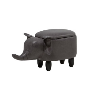 Pufa zwierzak ze schowkiem ekoskóra ciemnoszara ELEPHANT