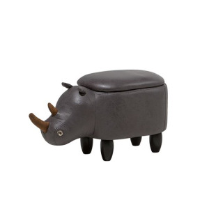 Pufa zwierzak ze schowkiem ekoskóra ciemnoszara RHINO