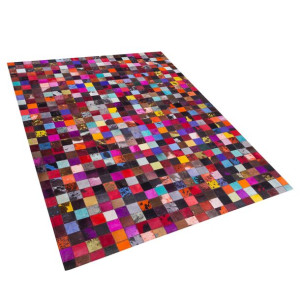 Dywan patchwork skórzany 200 x 300 cm wielokolorowy ENNE