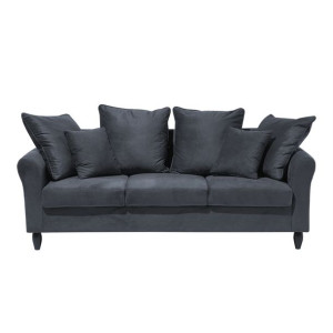 Sofa 3-osobowa welurowa szara BORNHOLM