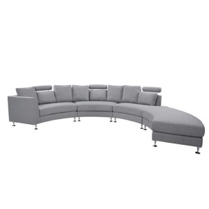 Sofa półokrągła 7-osobowa modułowa jasnoszara ROTUNDE
