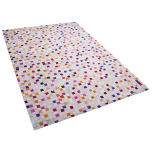 Dywan patchwork skórzany 140 x 200 cm wielokolorowy ADVAN