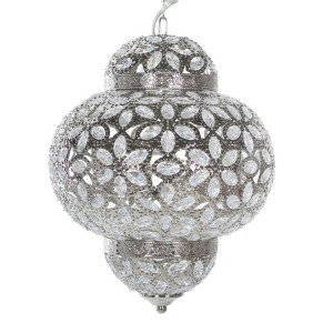Lampa wisząca metalowa srebrna BANDAMA