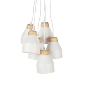Lampa wisząca 6 kloszy metalowa biała CESTOS