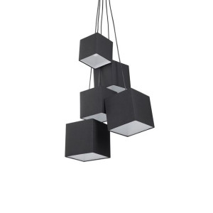 Lampa wisząca 5 kloszy czarna MESTA