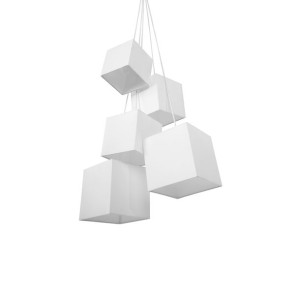 Lampa wisząca 5 kloszy biała MESTA