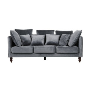 Sofa 3-osobowa welurowa szara FENSTAD