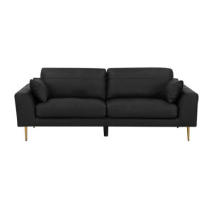 Sofa 3-osobowa ekoskóra czarna TORGET