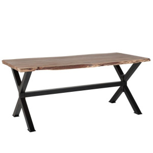 Stół do jadalni akacjowy 180 x 95 cm ciemne drewno VALBO